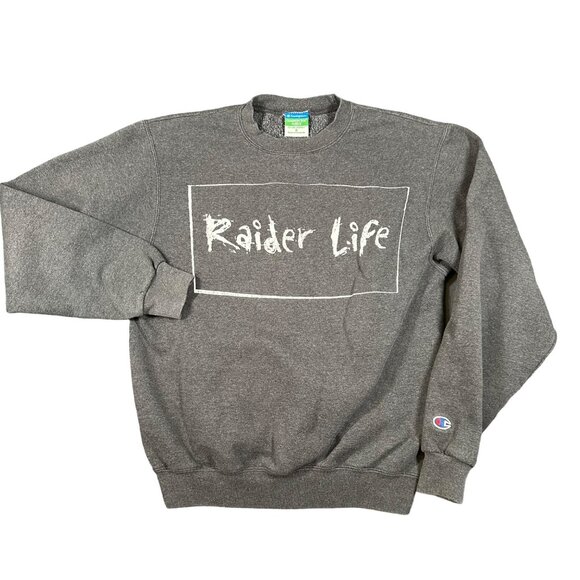 Champion Unisex Small Gray Eco Fleece Raider Life Pullover Sweatshirt - Picture 1 of 7